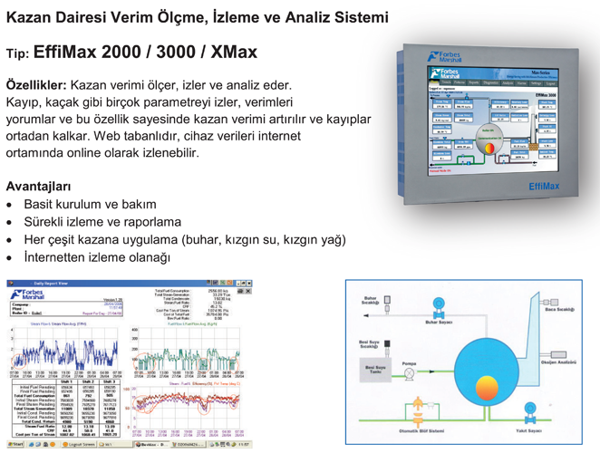 Buhar kazan otomasyonları Effimax Kazan Verim Kontrol Sistemi